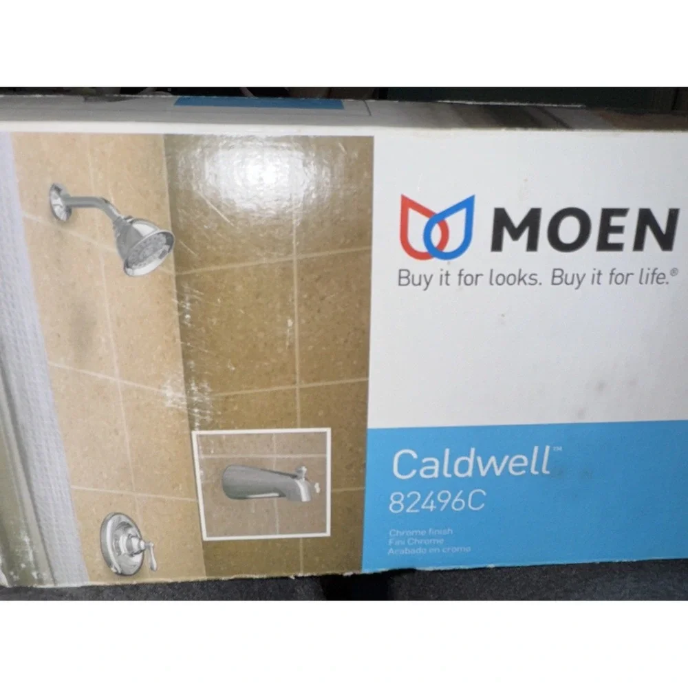 Moen Caldwell 82496C Chrome Finish Tub Faucet Shower Head Handle New Open‎ Box